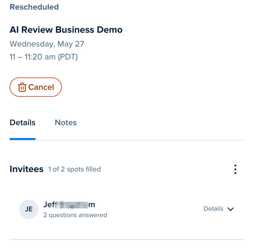 Demo booked for next week — AI Review Business Demo on Wednesday May 27